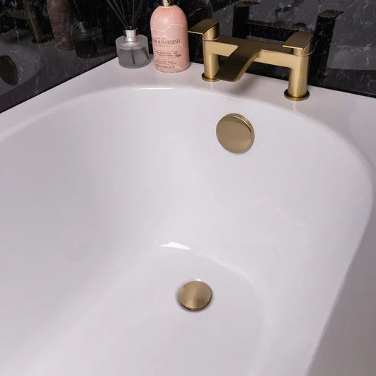 Brushed Brass Easy-Clean Click-Clack Bath Waste with Integrated Overflow