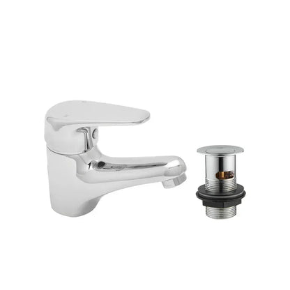 Adore Compact Mini Mono Basin Mixer with Clicker Waste