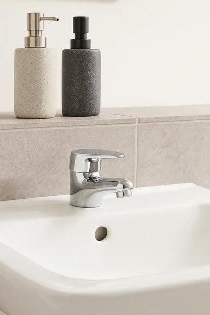 Adore Compact Mini Mono Basin Mixer with Clicker Waste