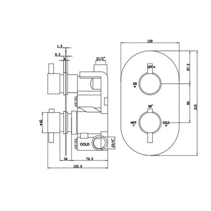 Newton Thermostatic Concealed Single-Outlet Shower Valve
