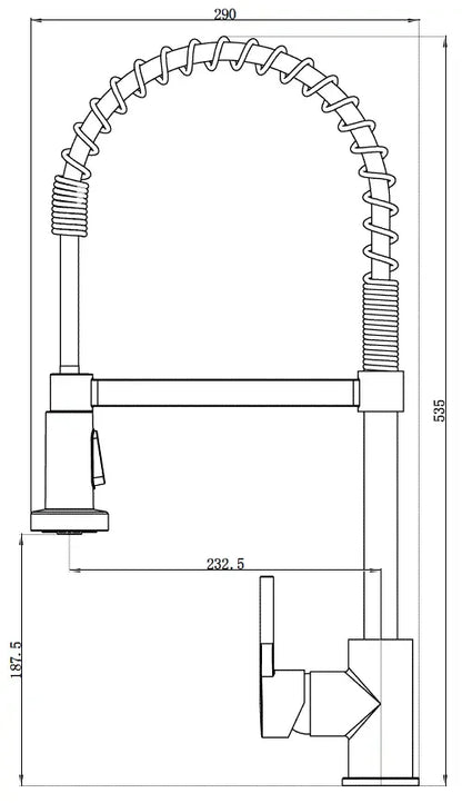 Spring Professional Pull-Out Kitchen Mixer – Polished Chrome