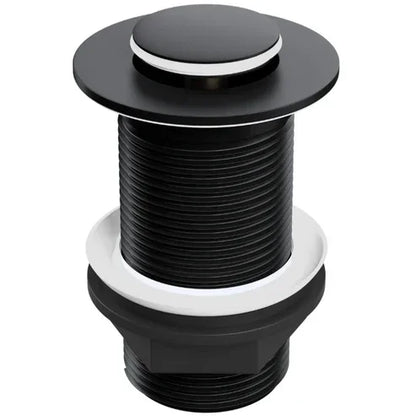 Matt Black Unslotted Push-Button Basin Waste – 60mm
