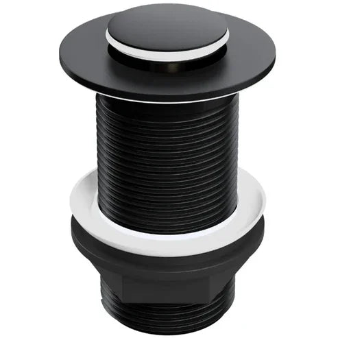 Matt Black Unslotted Push-Button Basin Waste – 60mm