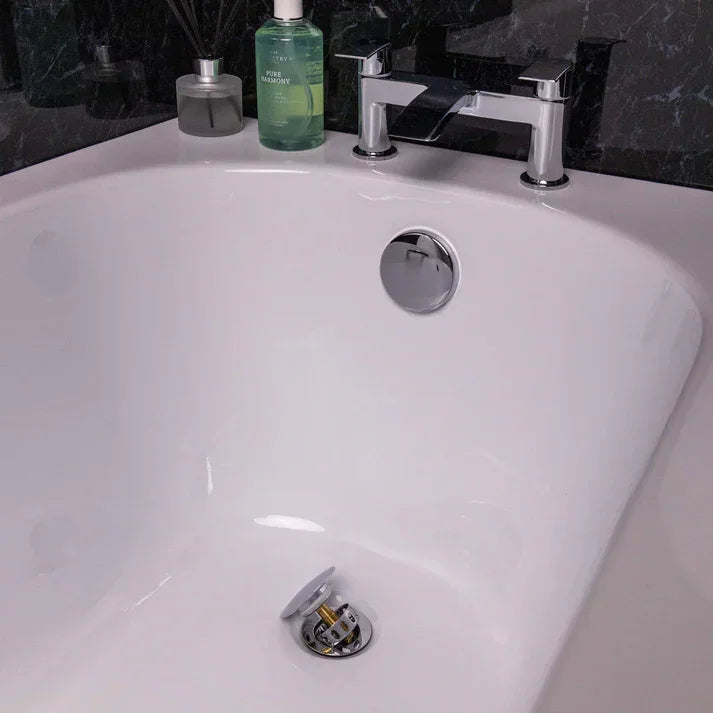 Chrome Easy-Clean Click-Clack Bath Waste with Integrated Overflow