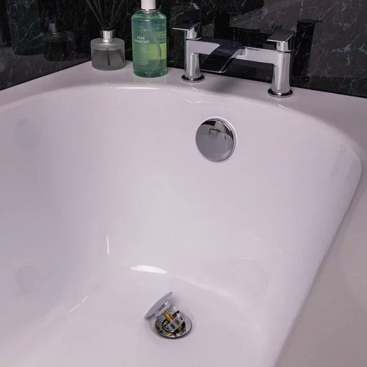 Chrome Easy-Clean Click-Clack Bath Waste with Integrated Overflow
