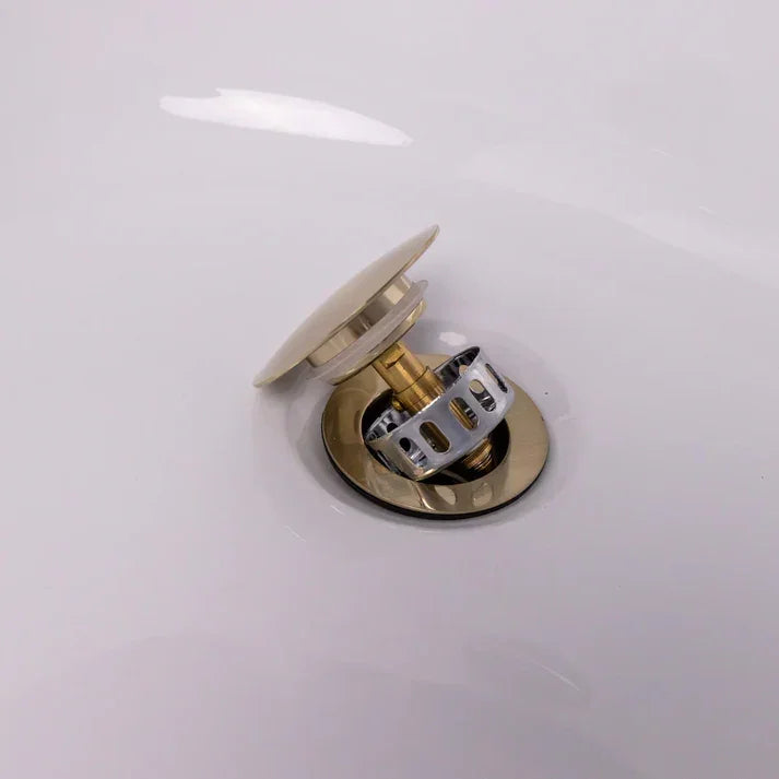 Brushed Brass Easy-Clean Click-Clack Bath Waste with Integrated Overflow