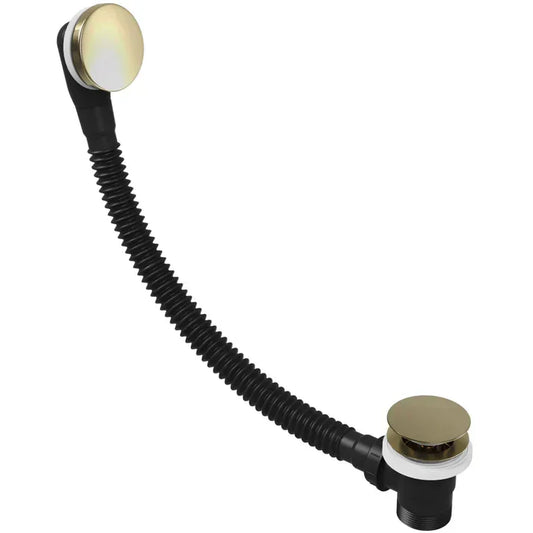 Brushed Brass Easy-Clean Click-Clack Bath Waste with Integrated Overflow