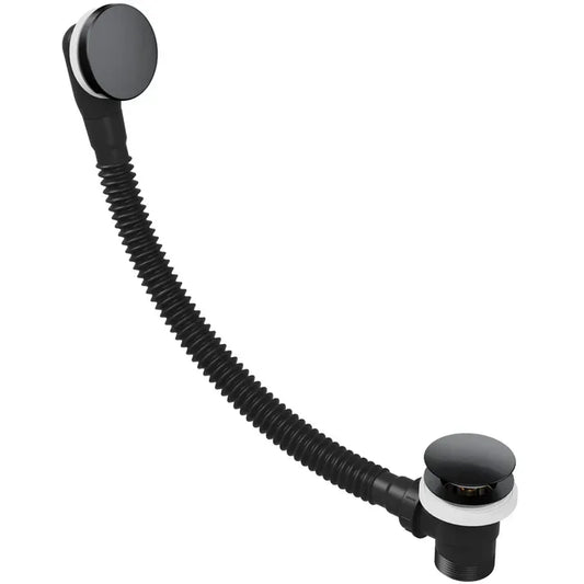 Matt Black Easy-Clean Click-Clack Bath Waste with Integrated Overflow