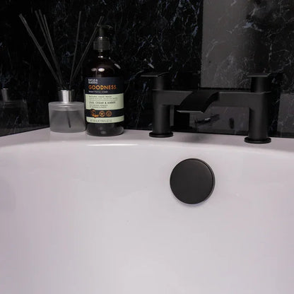 Matt Black Easy-Clean Click-Clack Bath Waste with Integrated Overflow