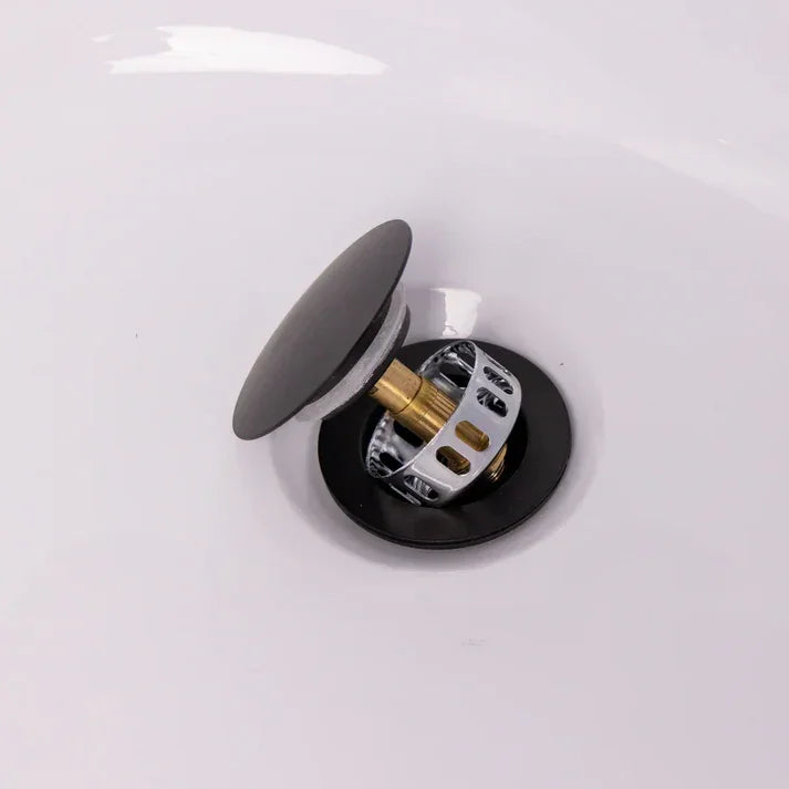 Matt Black Easy-Clean Click-Clack Bath Waste with Integrated Overflow