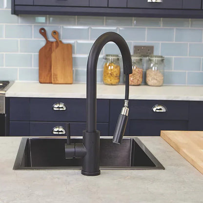Professional Matt Black Pull-Out Kitchen Mixer – Solid Stainless Steel