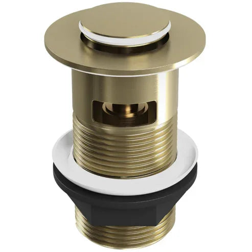 Brushed Brass Slotted Push-Button Basin Waste – 60mm