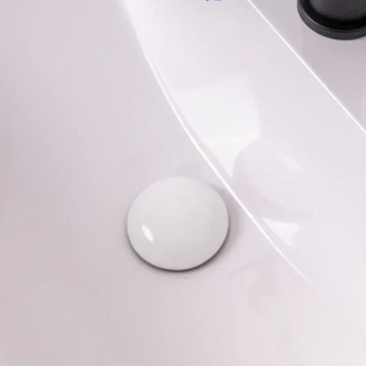 White Ceramic Slotted Click-Clack Basin Waste – 70mm