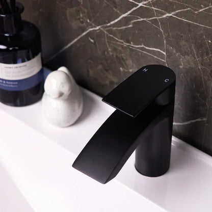 Ellsi Spear Matt Black Waterfall Mono Basin Mixer