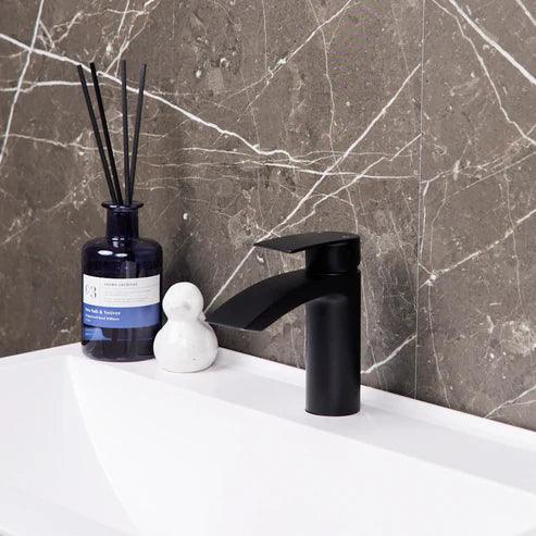 Ellsi Spear Matt Black Waterfall Mono Basin Mixer