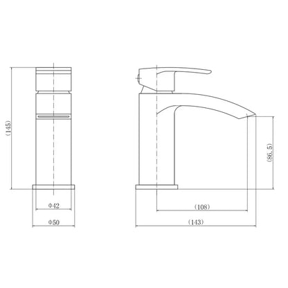 Ellsi Spear Matt Black Waterfall Mono Basin Mixer