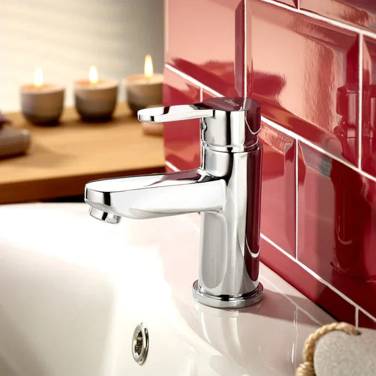 Ethos Polished Chrome Mono Basin Mixer with Press-Top Waste