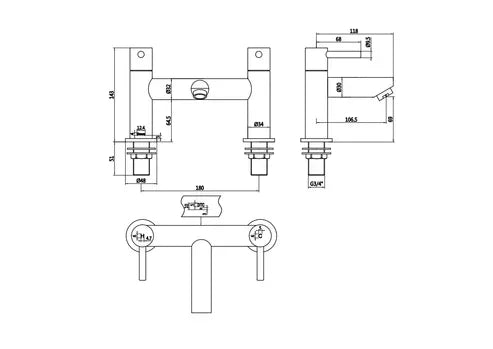 Innsbruck Dual Lever Bath Filler – Polished Chrome