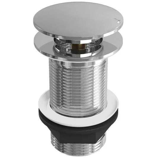 Chrome Mushroom Push-Button Basin Waste – Unslotted (66mm)