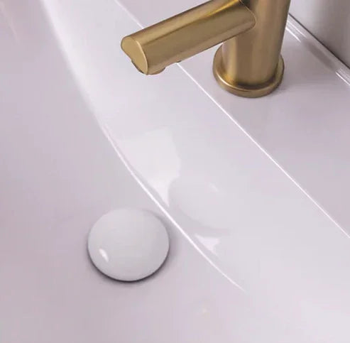 Unslotted White Ceramic Unslotted Click-Clack Basin Waste – 70mm