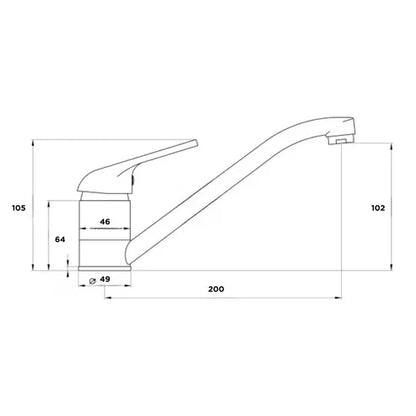 Vesper Chrome Single-Lever Kitchen Mixer – Sleek Mono Design