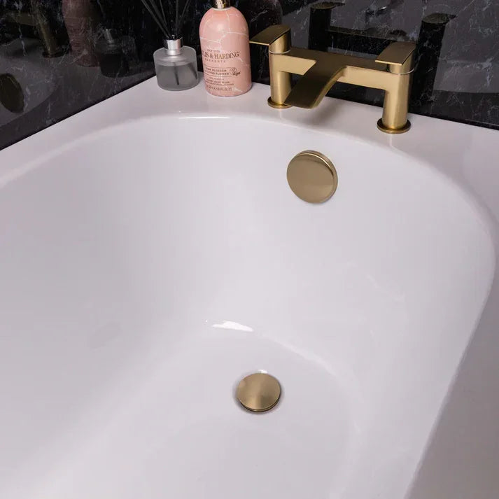 Brushed Brass Easy-Clean Click-Clack Bath Waste with Integrated Overflow