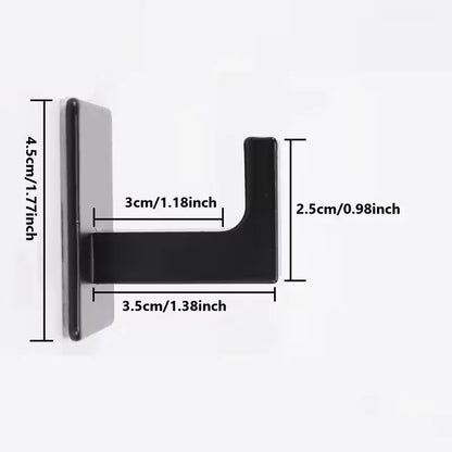 4-Piece Matt Black Heavy-Duty Adhesive Wall Hooks – No-Drill Professional Finish